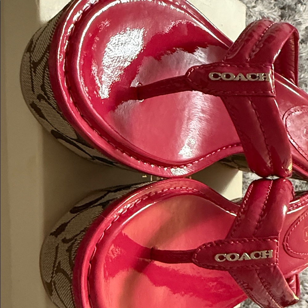 Coach Women's Hot Pink Sandals - Picture 3 of 12